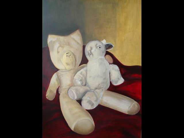 schilderij teddyberen Hamsie en Spook
