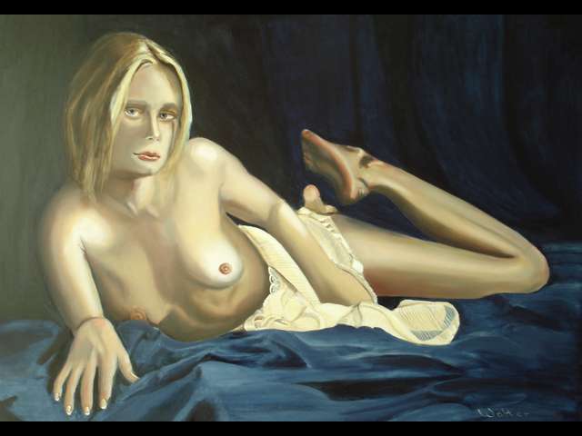schilderij naakt liggende vrouw