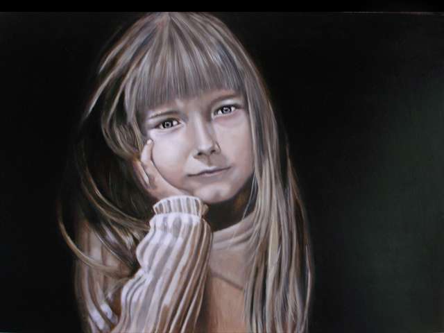 schilderij portret van een meisje