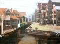 schilderij stadsgezicht Brugge en Amsterdam
